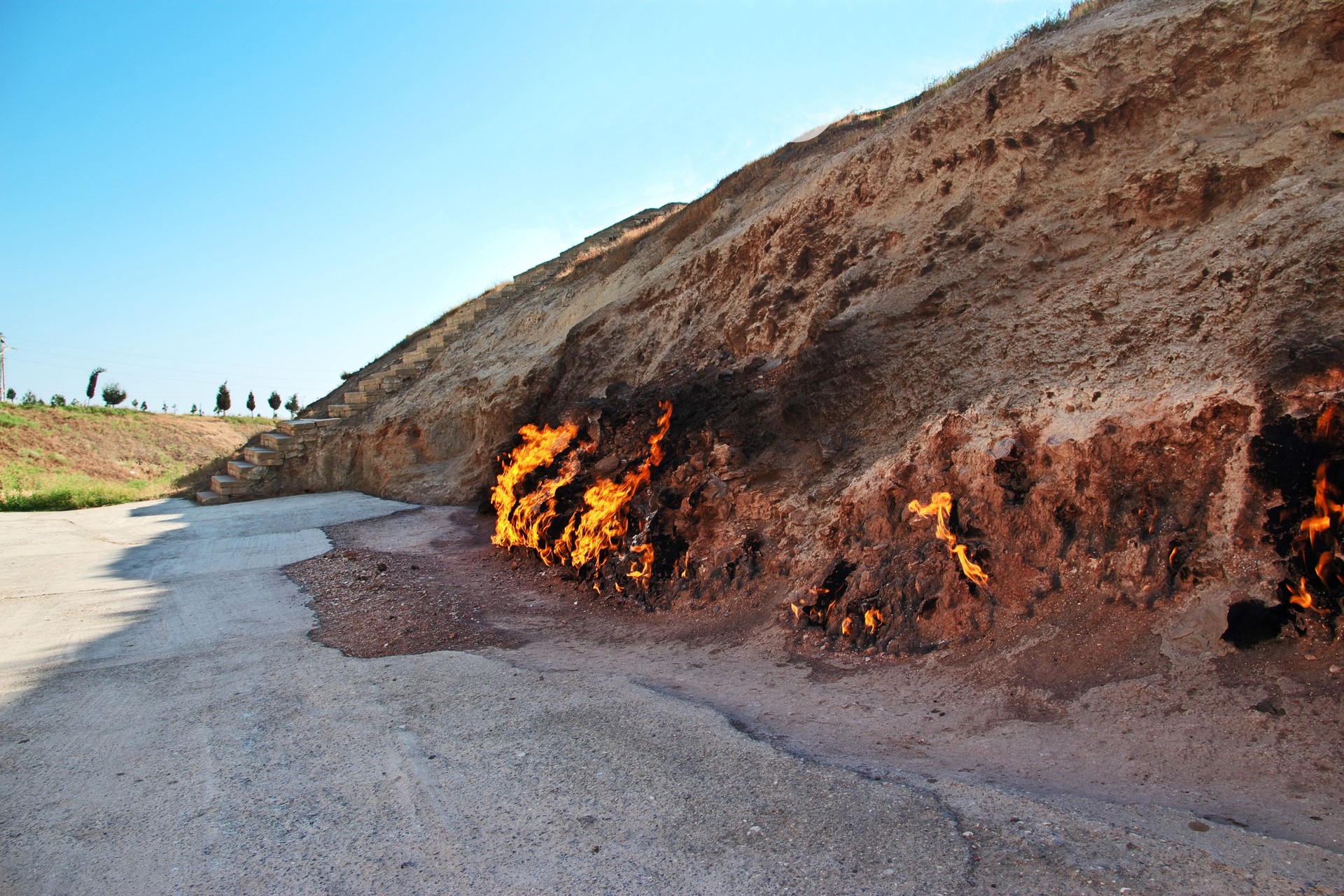 Yanar Dag natural fire in Azerbaijan